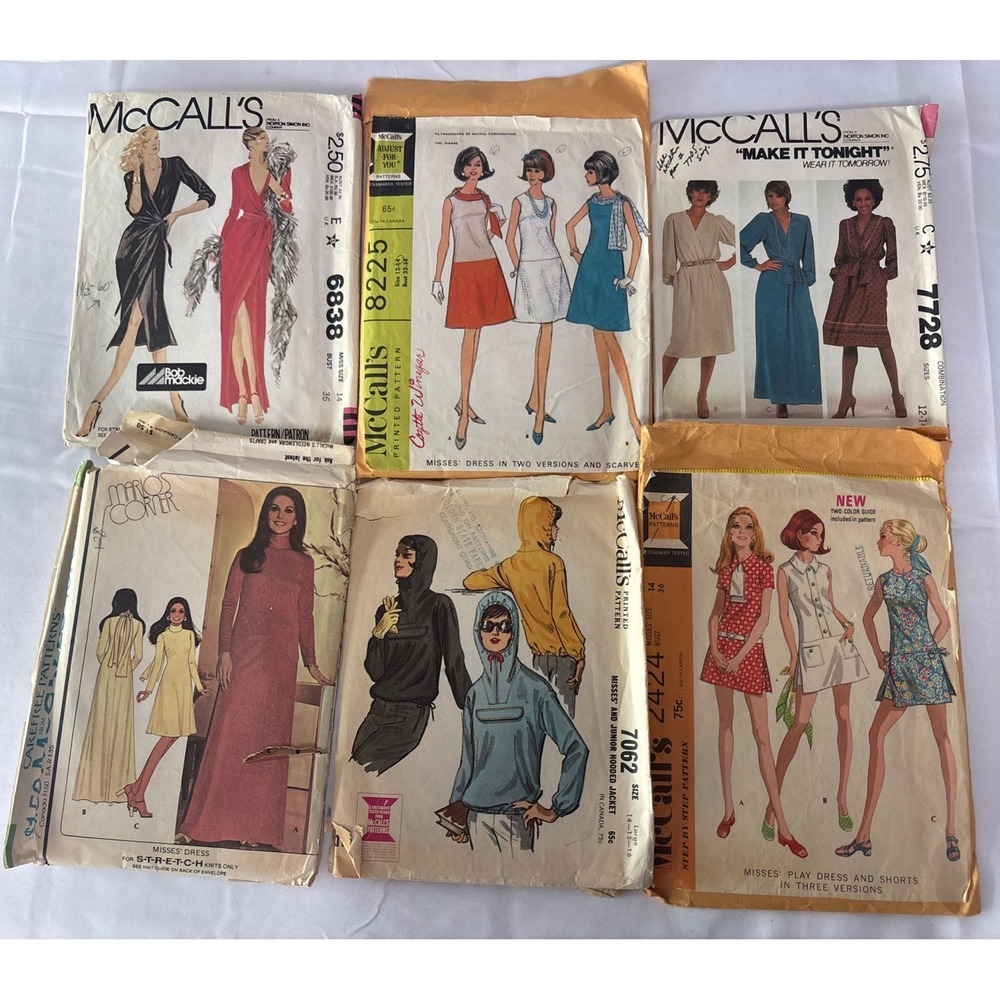 McCalls Sewing Patterns Lot of 6 Various Styles & Sizes